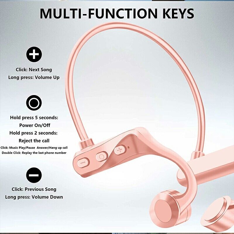 Conduction Earphones Wireless Bluetooth Headset Sport Waterproof Headphones