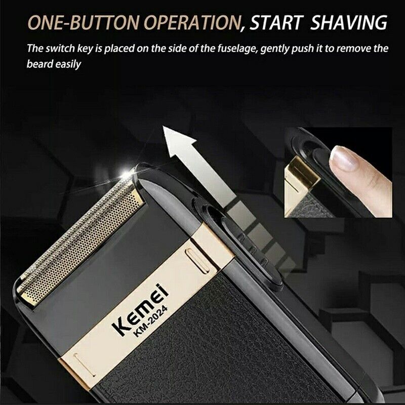 Men's Waterproof Reciprocating Razor Shaver Cordless Electric USB Rechargeable