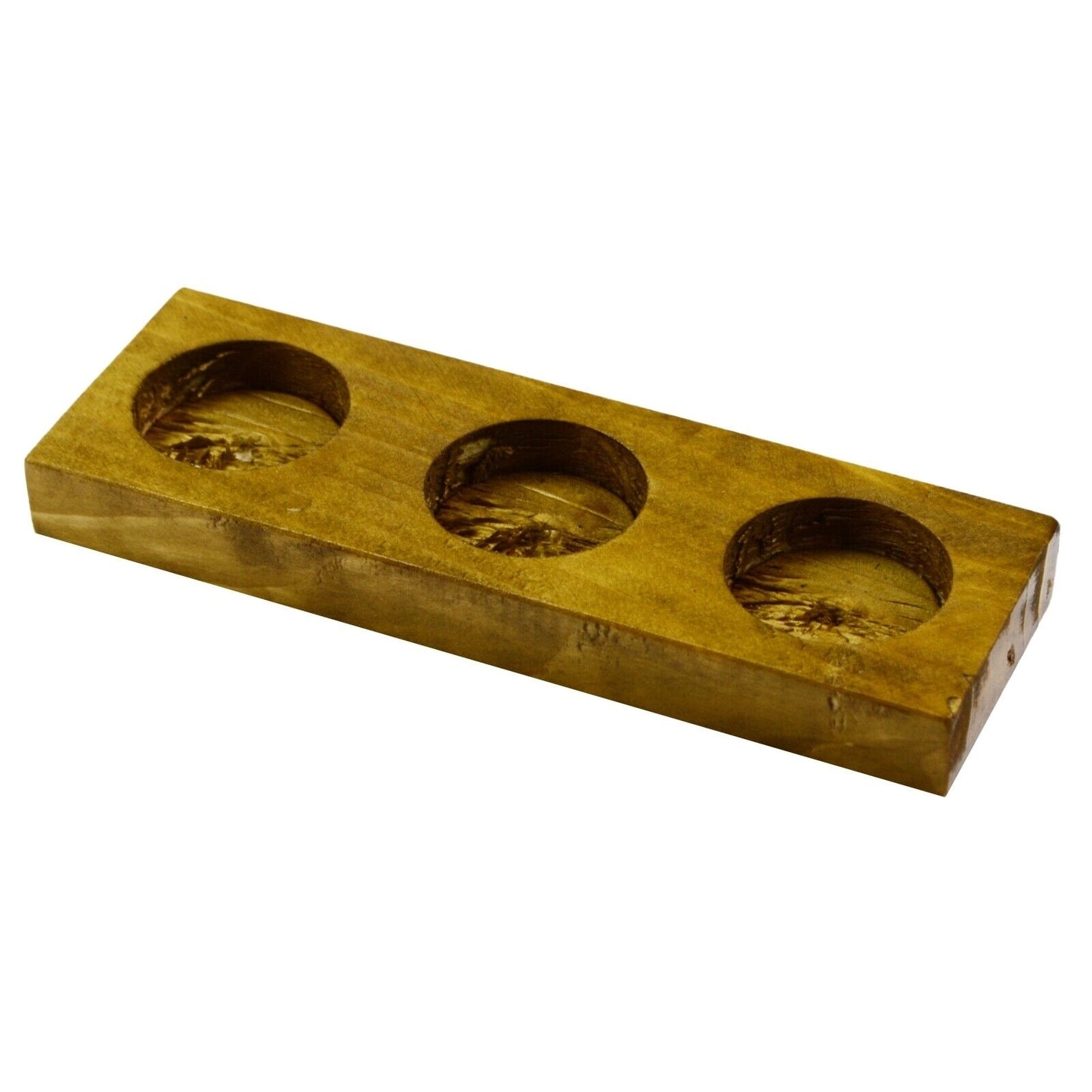 Candle Holder Holds 3 Wooden Tray, Tealight Vintage Candlestick Handmade UK
