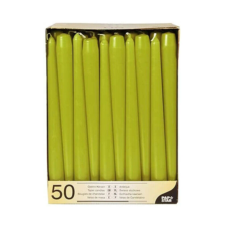 50 pcs Tall Taper Candles Unscented Candle 250mm- UK Stock