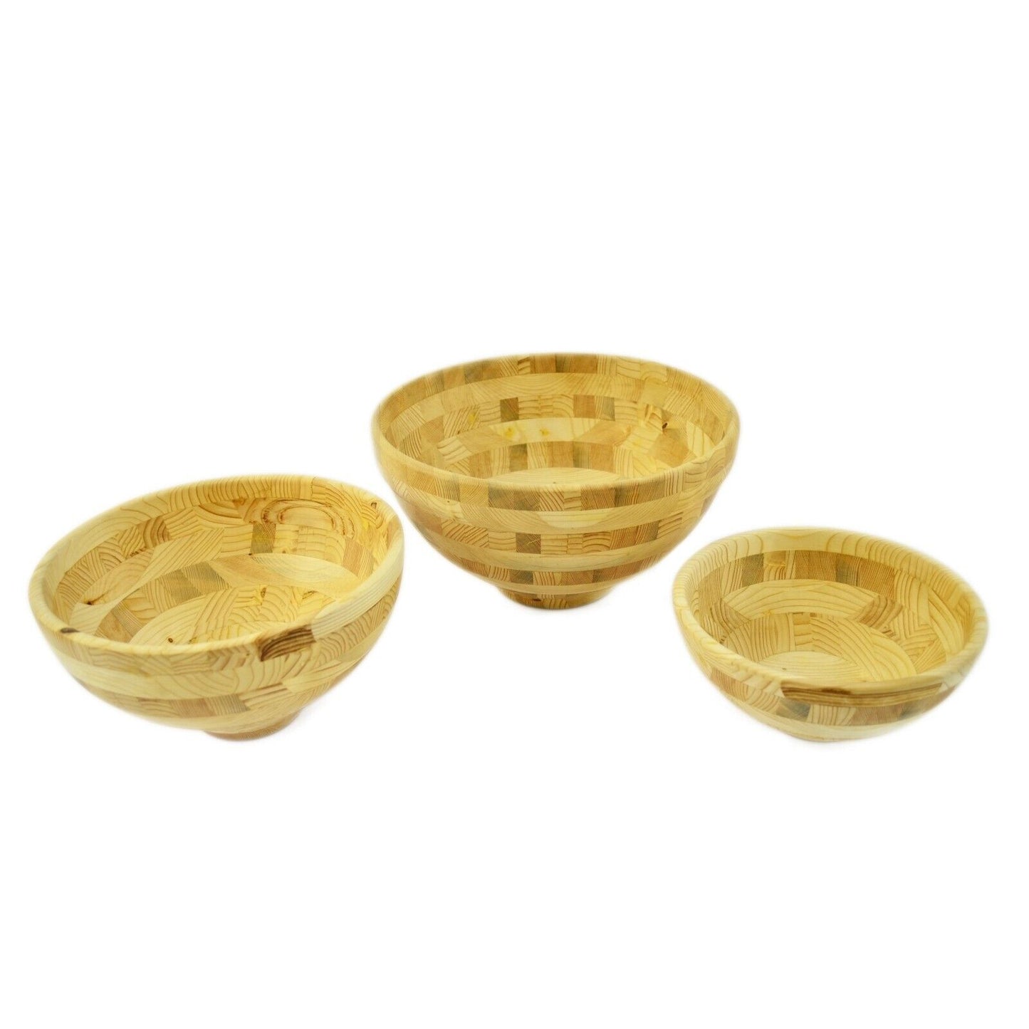 Wooden Kitchen Bowl 32cm Round Weave Dessert Salad Fruit Snack Food Serving