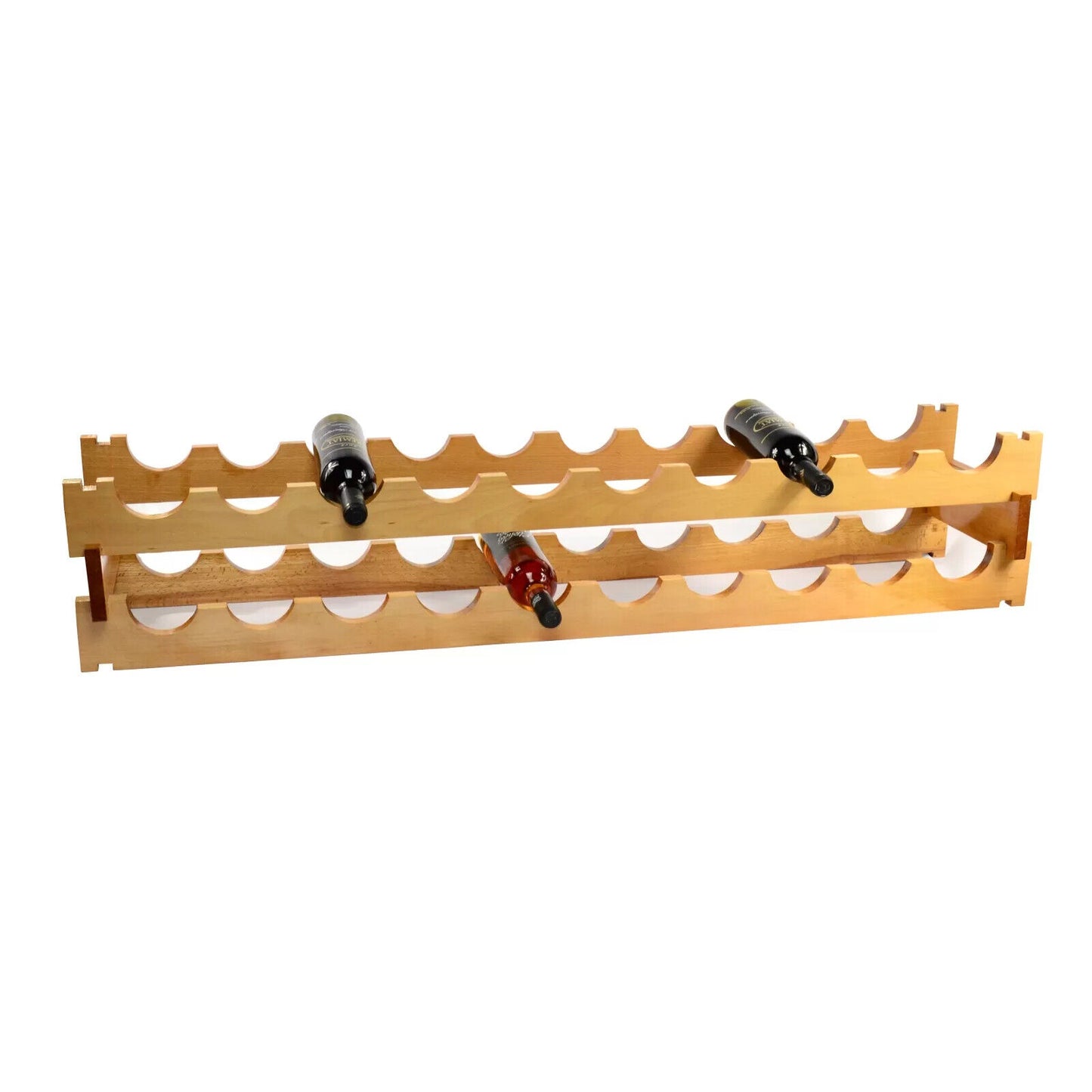 ECO Friendly Handmade Wine Rack Storage 10/30 Bottle Beech Wood Wine Natural