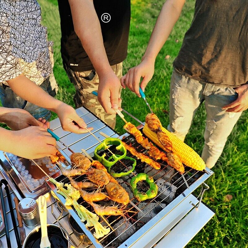Folding BBQ Charcoal Barbecue Grill Garden Picnic Outdoor Stainless Steel Stove