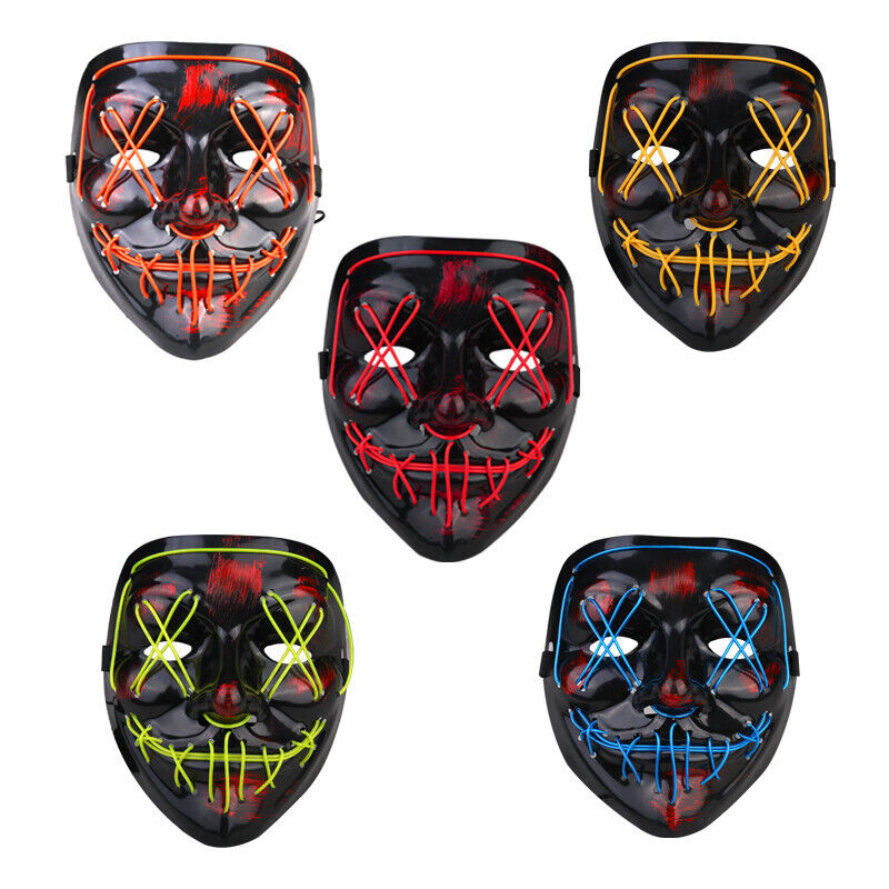 Light Up Purge Horror Full Mask Led Mask Halloween Fancy Dress Scary Costume