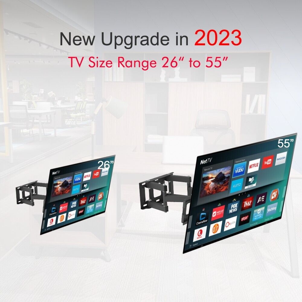 TV Stand Bracket Large Wall Mounted Adjustable 26-55 inch TV LEADZM 2023