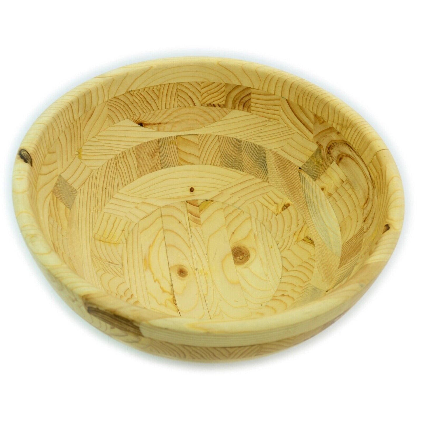 Wooden Kitchen Bowl 32cm Round Weave Dessert Salad Fruit Snack Food Serving