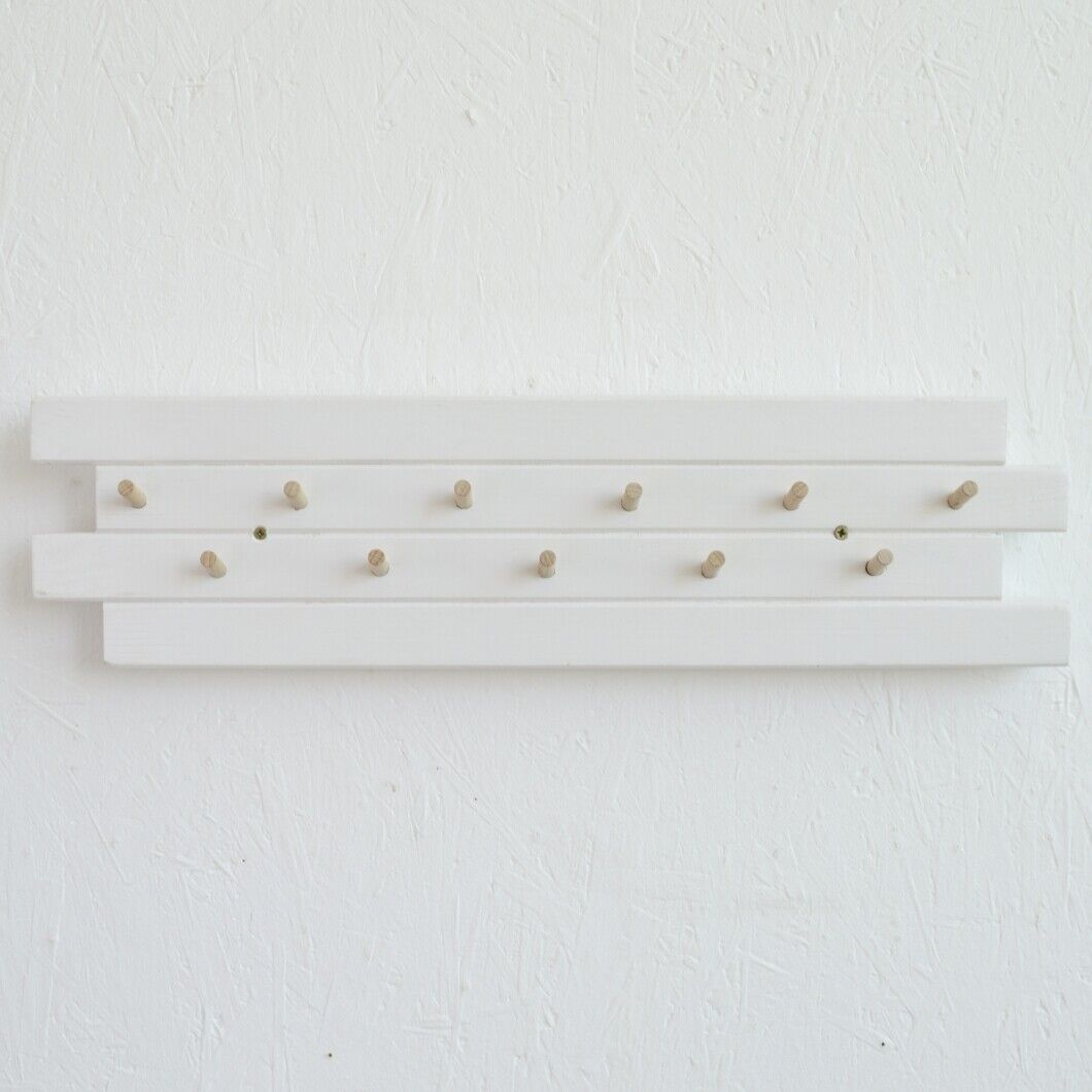 11 Hooks Coat Hat Clothes Robe Holder Rack Hook Wall Hanger Wooden ECO UK