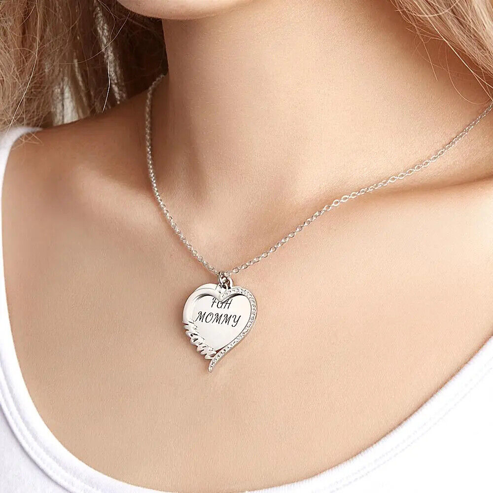 Personalised Gifts For Her Love Heart Necklace Pendant Birthday Gifts Mum Wife