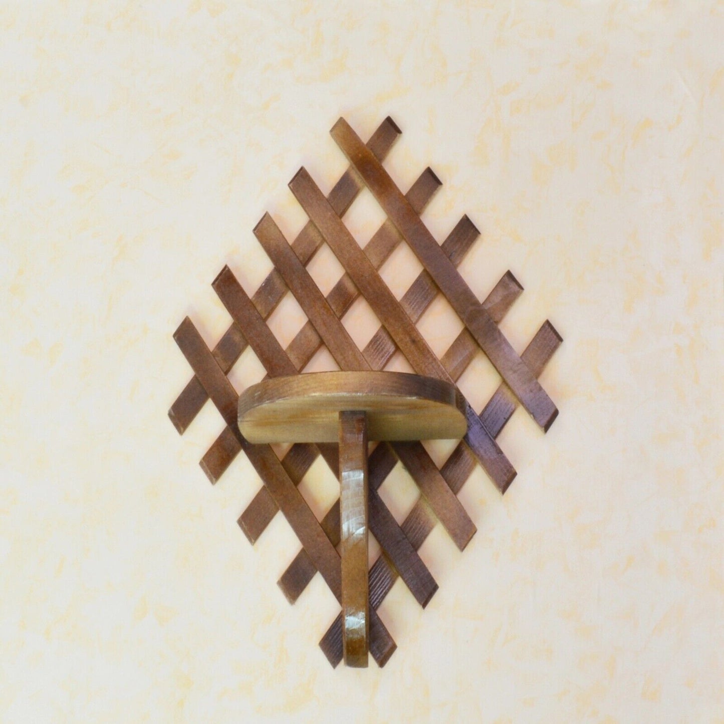 Handmade Wall flower holder wooden rack wall mount flower stand 46 x 31 cm