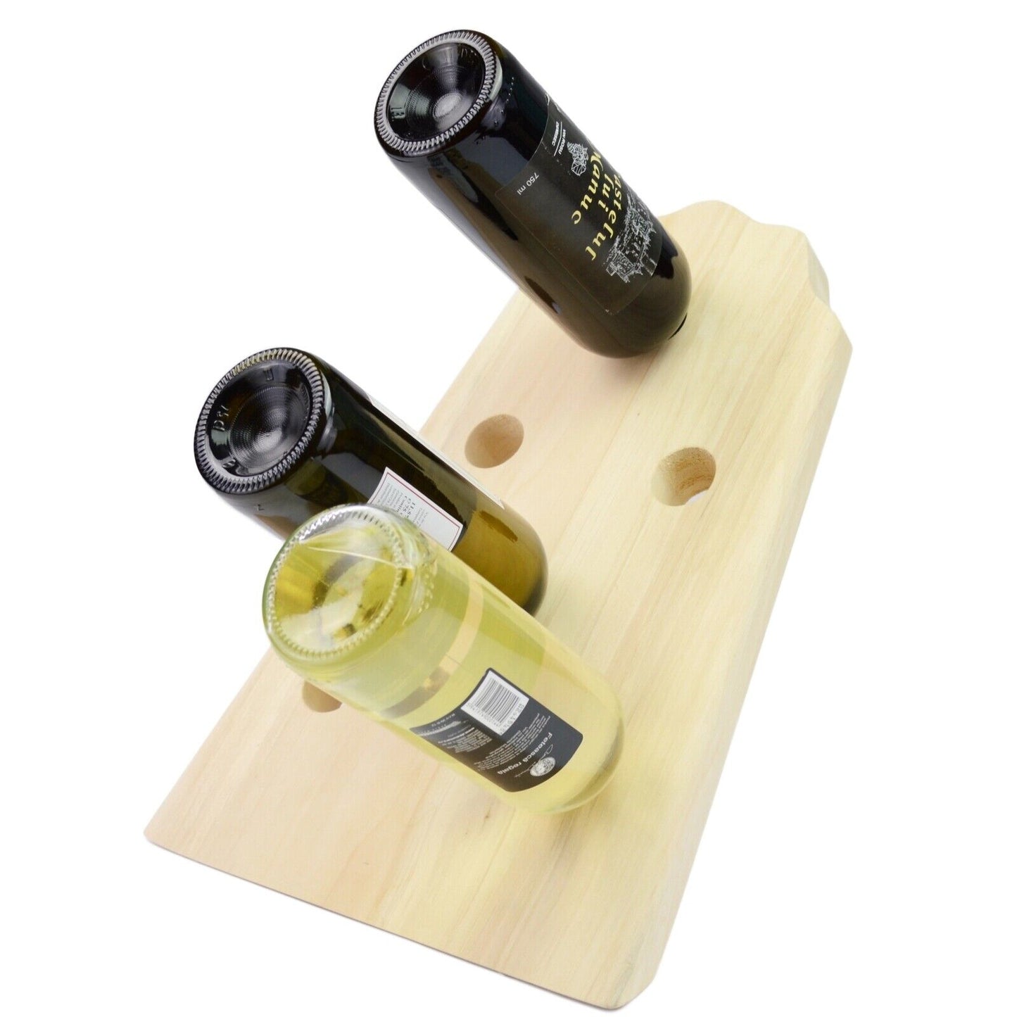 Handmade Wooden Wine Rack Holder Floor Stand Standing Holds 6 Bottles
