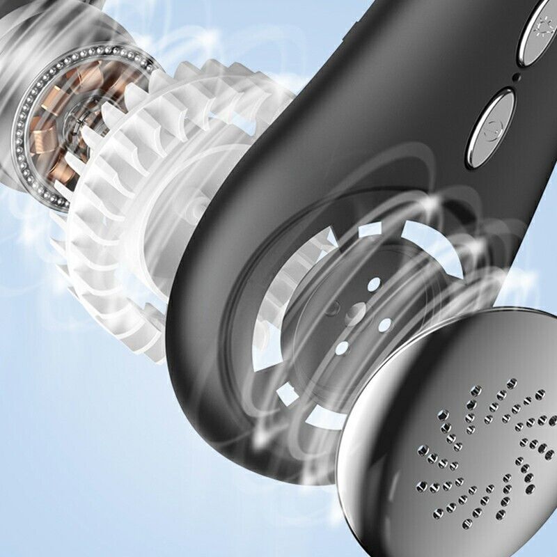 Portable Mini Neck Fan Hanging USB Rechargeable Air Cooler Leafless Fan 2400mah