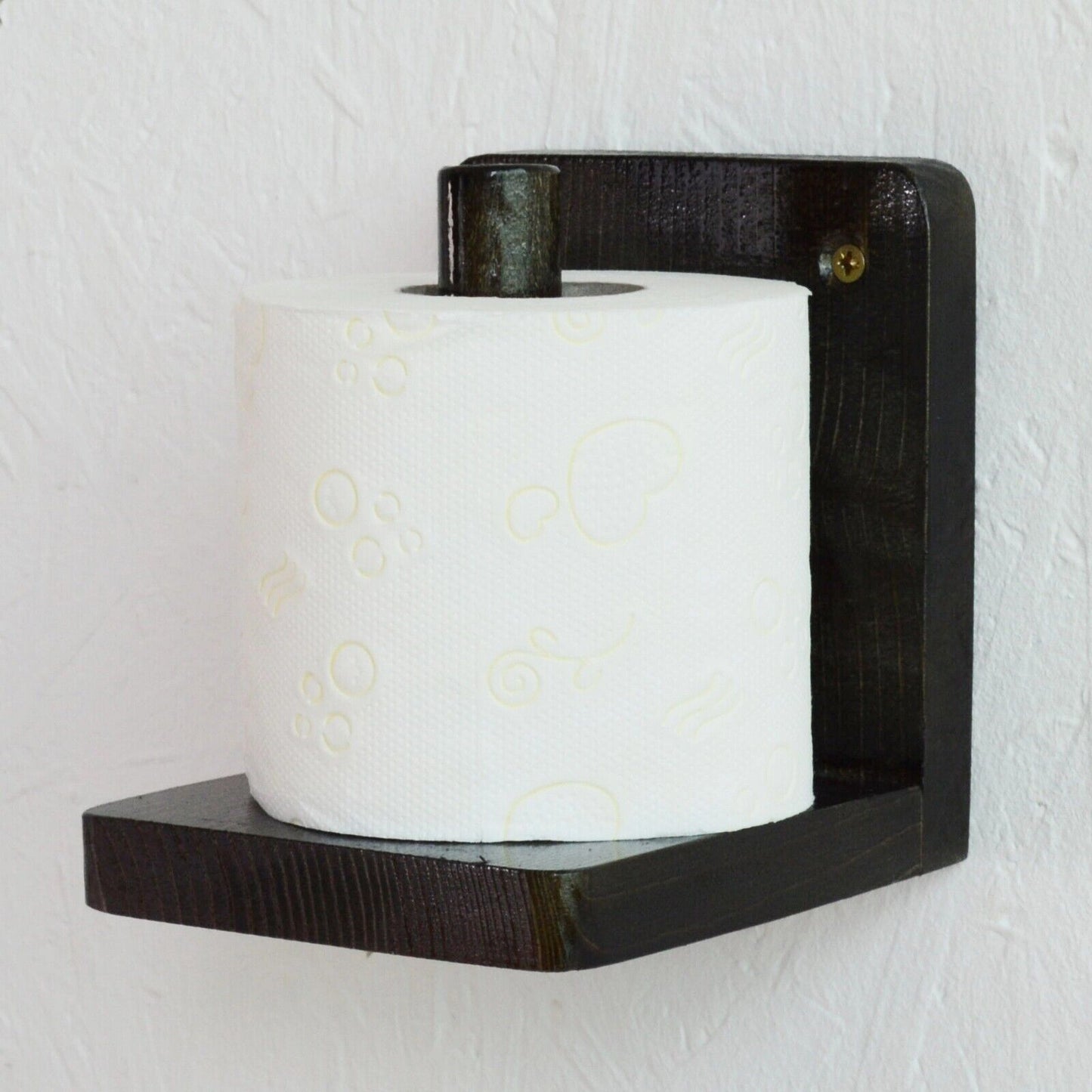 Wooden Toilet Loo Roll Holder Tissue Storage Wall Mounted Unique Accessory
