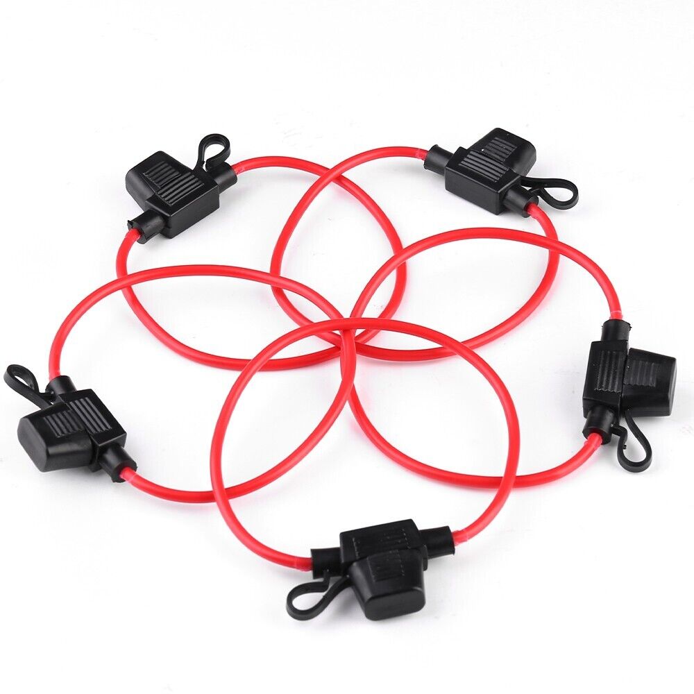 5 Pcs Inline Fuse Holder to Accept 12V 30A Mini Blade Fuses Splash Proof Car Van