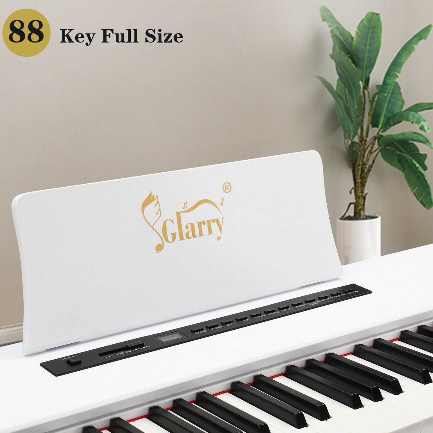Glarry GDP-104 88 Key Full Weighted Keyboards Digital Piano with Stand Xmas Gift