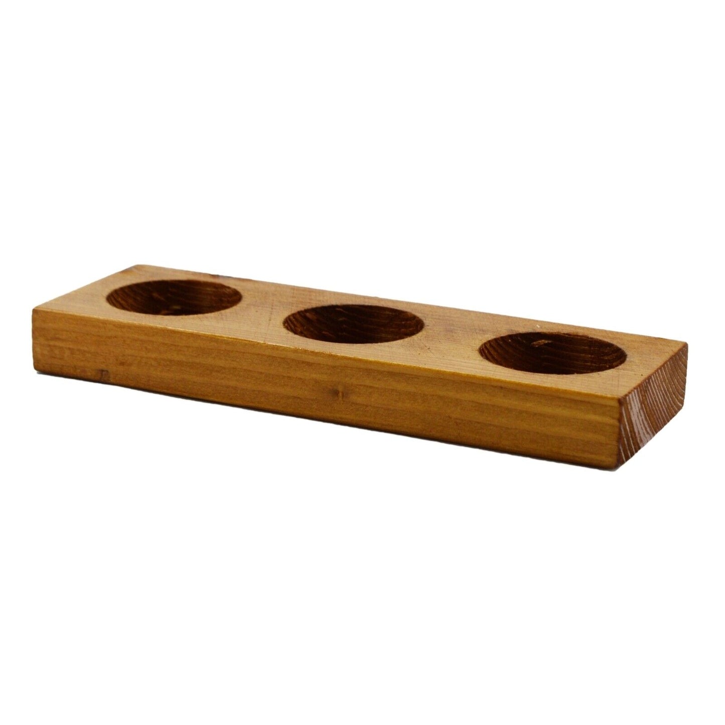 Candle Holder Holds 3 Wooden Tray, Tealight Vintage Candlestick Handmade UK