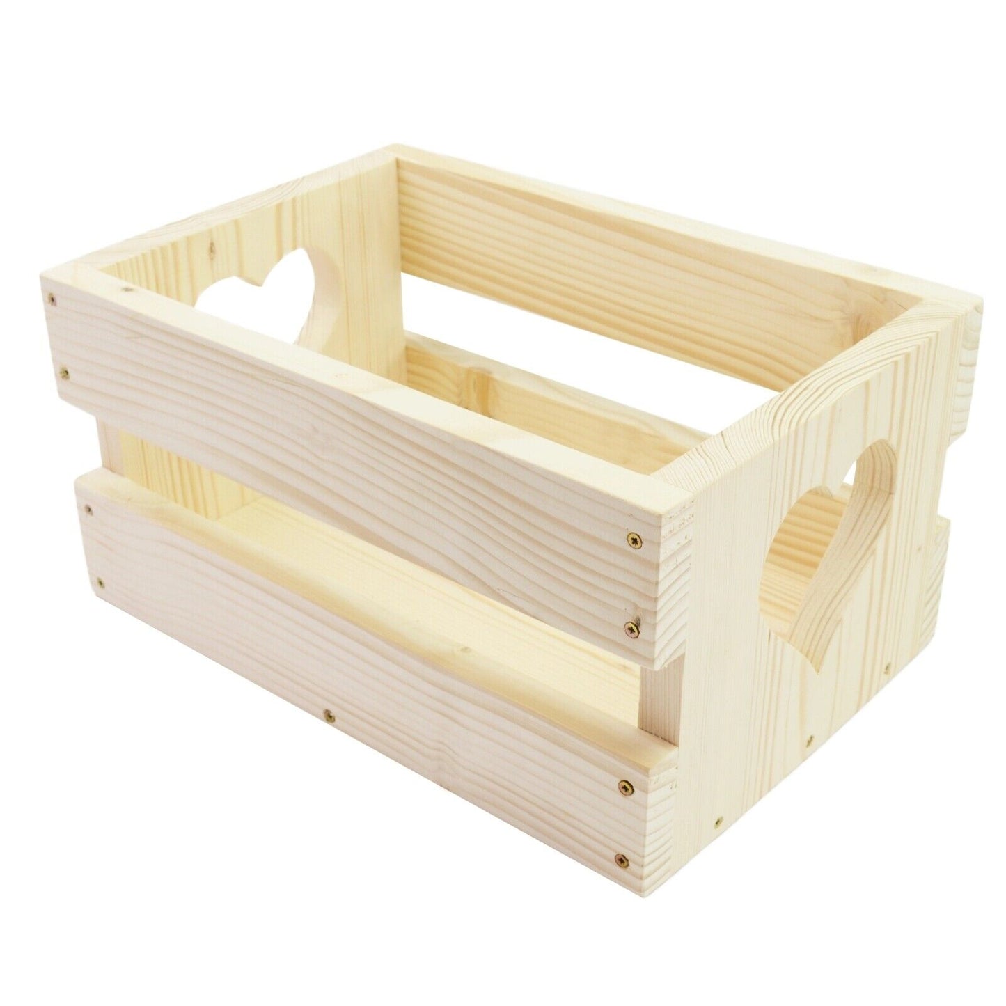 Heart Shaped Box Wooden Fruit Wine Storage Crate Unique Home Decor Organiser