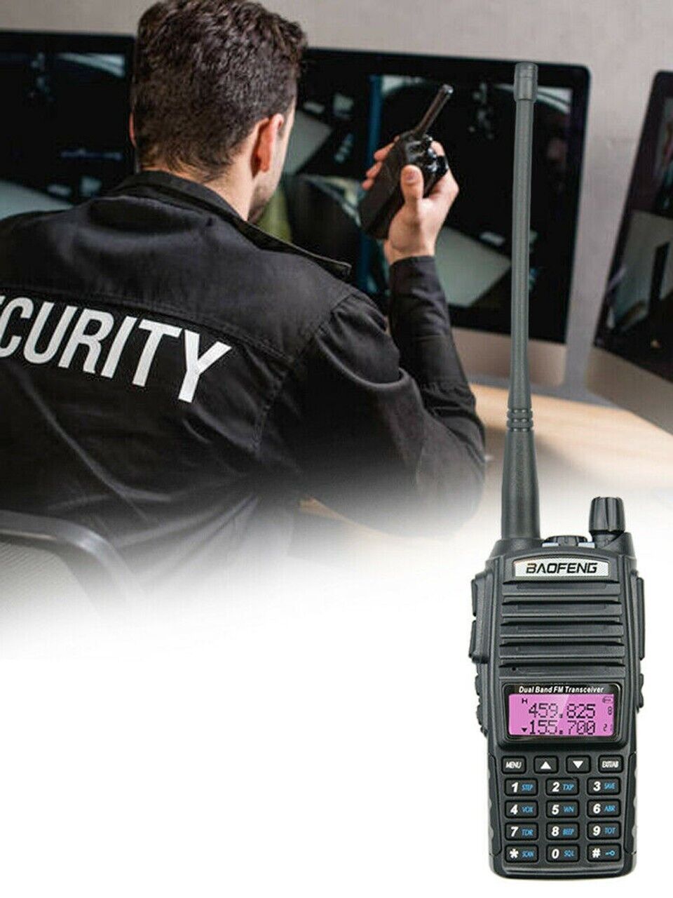 Upgraded BAOFENG UV-82 8W High Power Dual Band VHF/UHF Walkie Talkie + Earpiece
