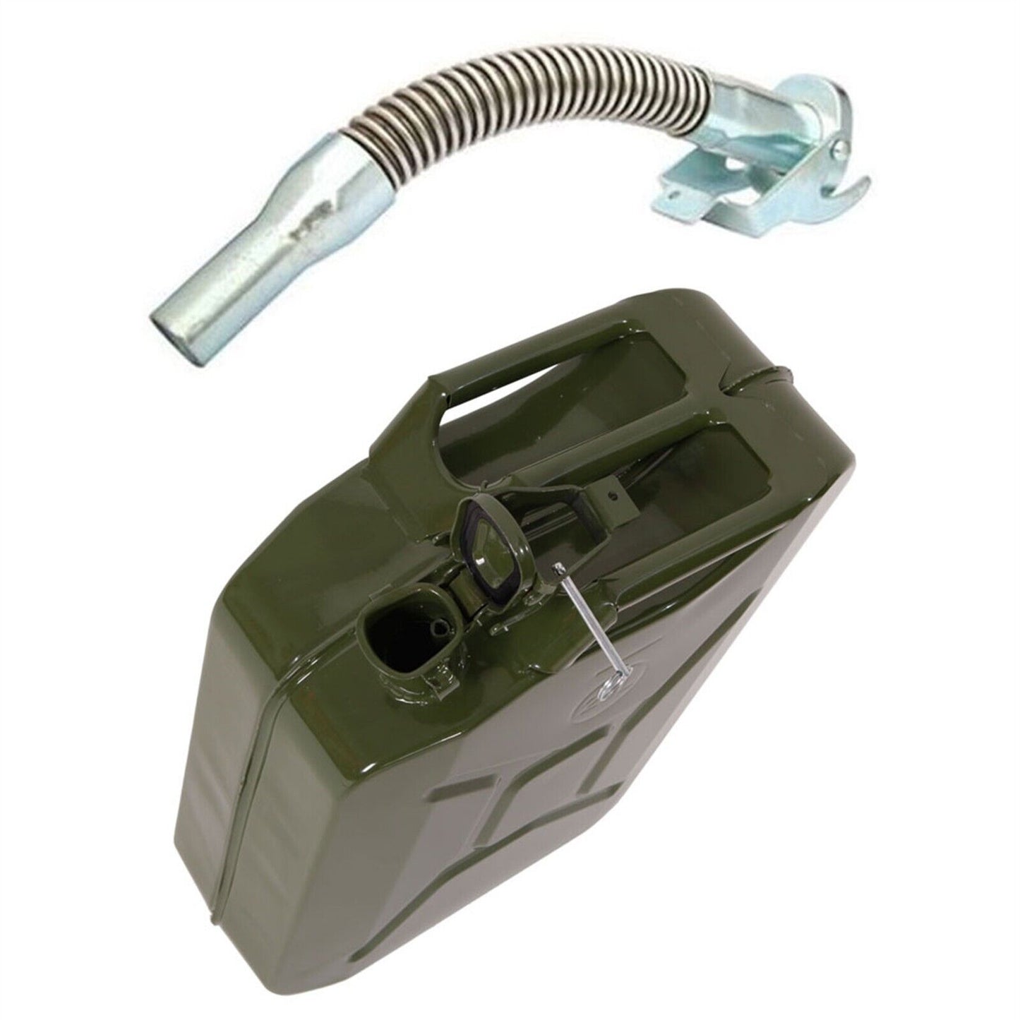 20L Metal Jerry Can Green Car Storage Fuel Petrol Diesel Container & Flexi Spout