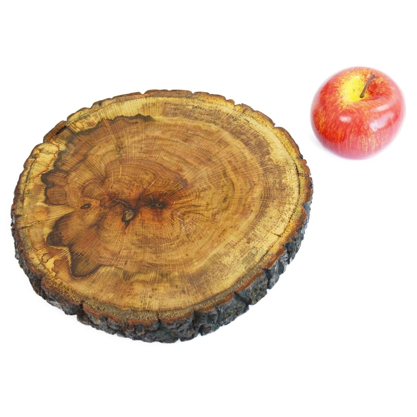 Rustic Tree Trunk Board Wooden Bark Serving Platter Cutting Round Centrepiece