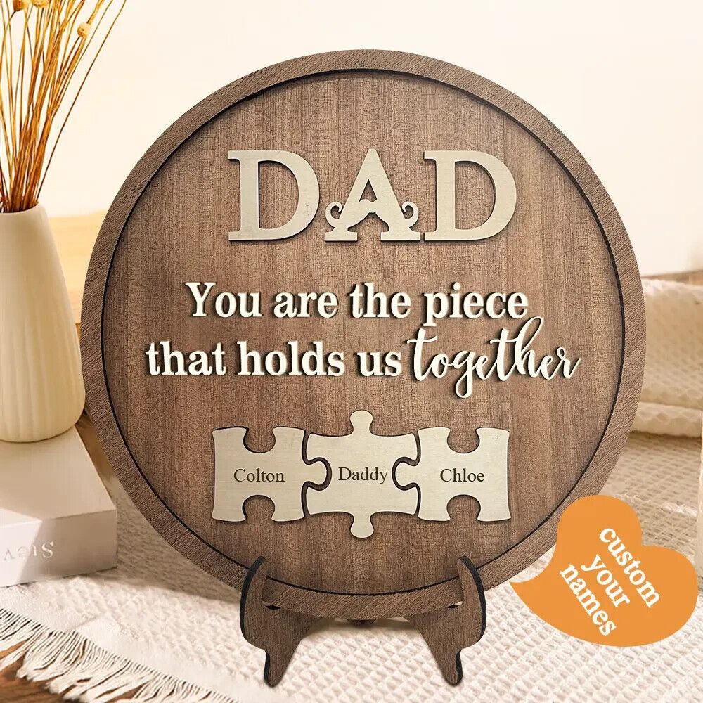 Personalised Fathers Day Puzzle Frame You Are the Piece that Holds Us Together