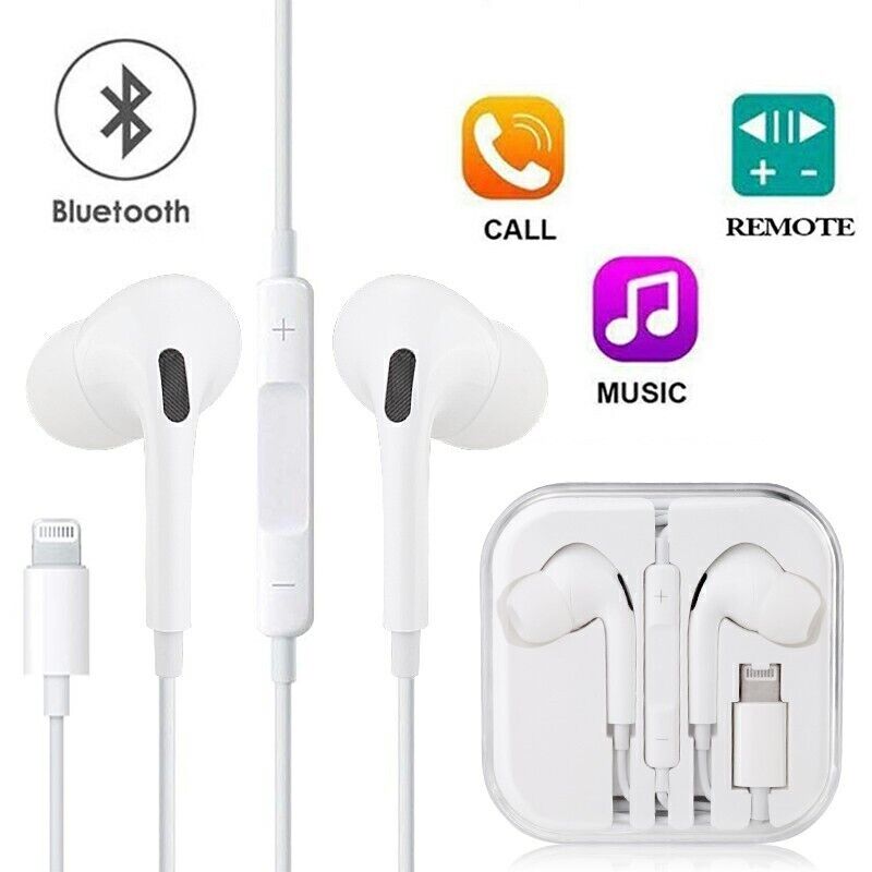 8 Pin Wired In Ear Headphones with Microphone, Bluetooth Earphones
