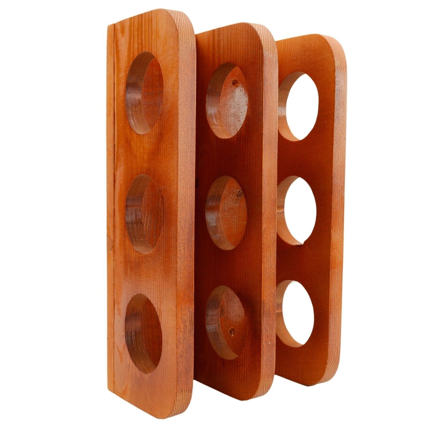 Wooden Wine Rack 6 Bottle Storage Crate Holder Store Cabinet Natural Lacquer