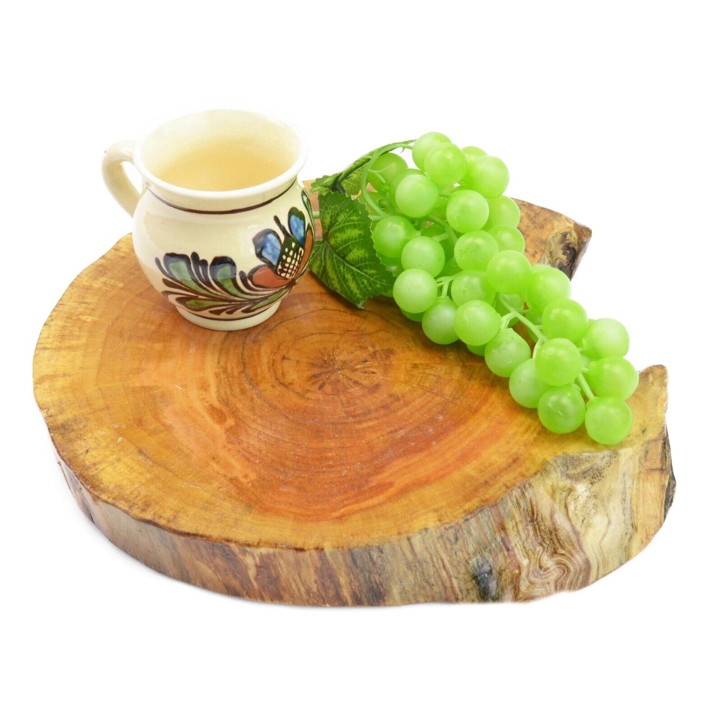 Rustic Tree Trunk Board Wooden Bark Serving Platter Cutting Round Centrepiece