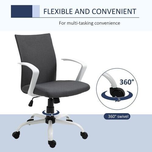 Office Chair Adjustabl Swivel Office Flexible Grey/White PC Computer Desk Chairs