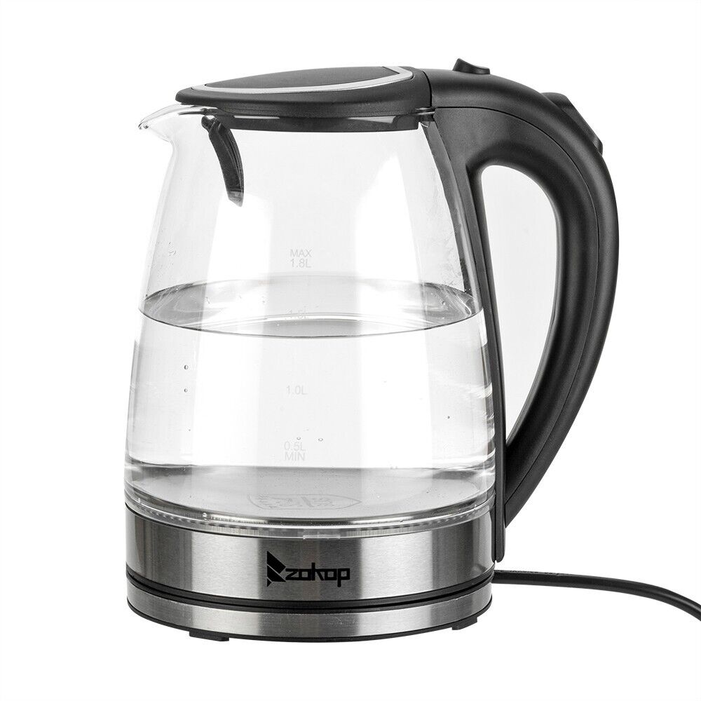 HD-1857-A 220V 2000W 1.8L Electric Glass Kettle UK Plug