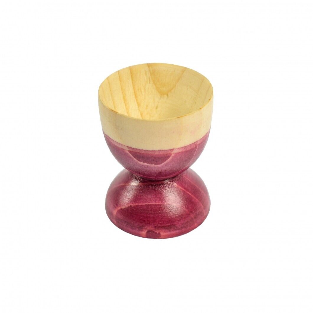 Wooden Egg Cup Egg Holder Server Table Decor Stand purple Handmade Natural Wood