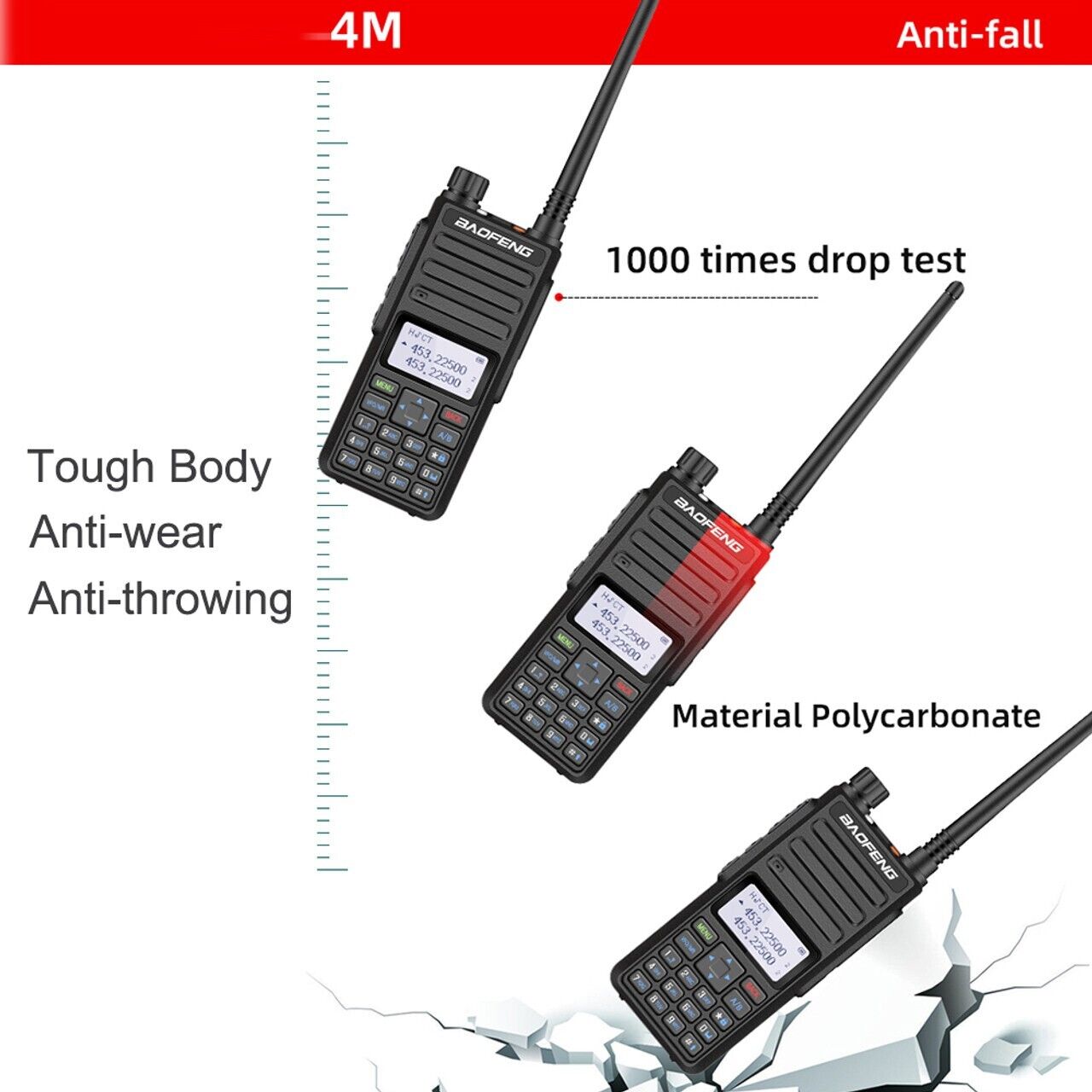 Baofeng BF-H6 10W High Power Walkie Talkie UHF/VHF Long Range Radio + Earpiece