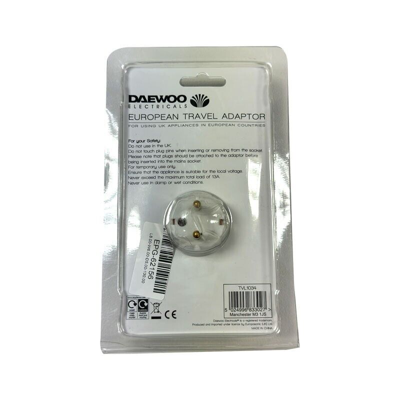 UK To EU Euro Europe European Travel Adaptor Plugs 2 Pin Adapter *CE Approved*