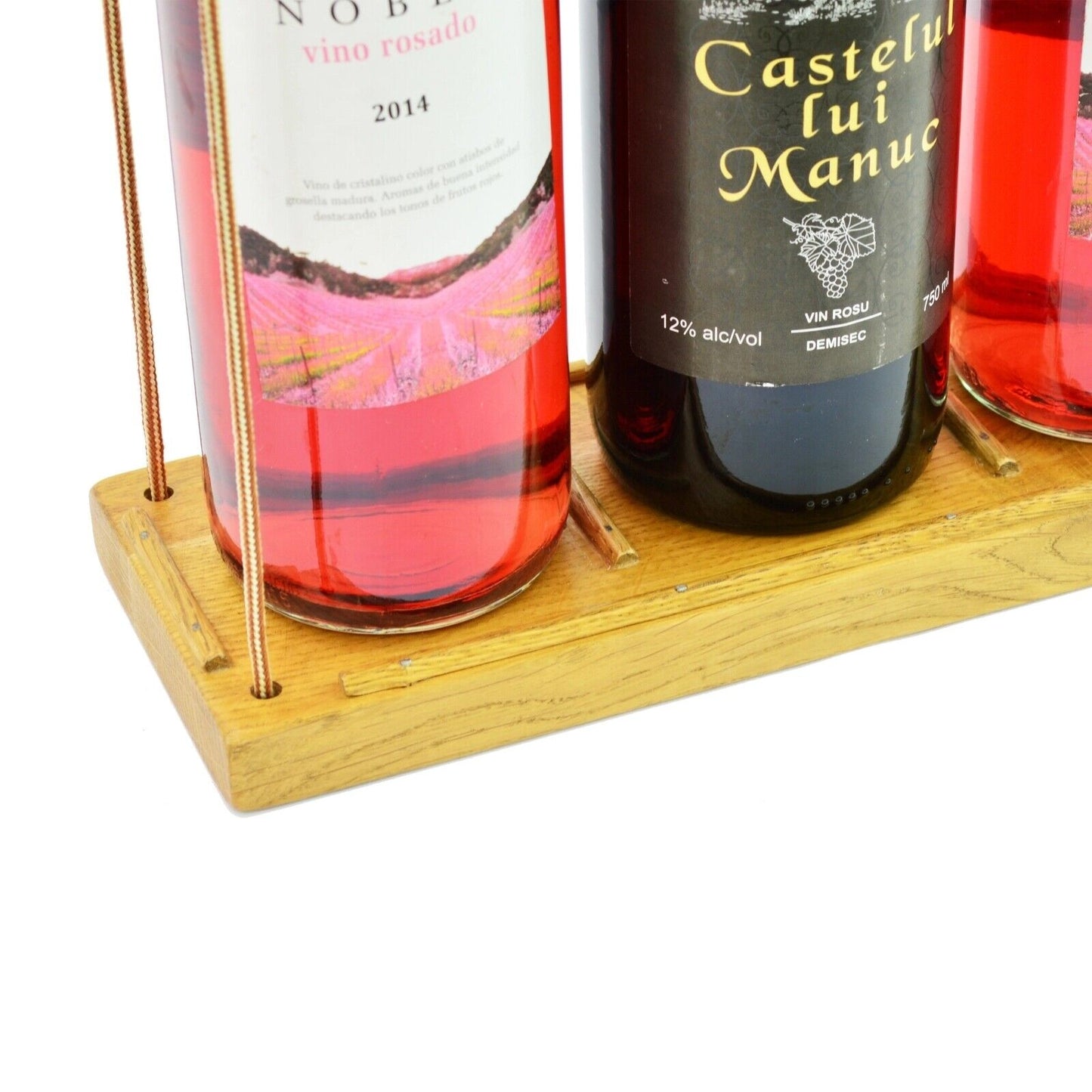 Handmade Wine Case Carrier 3 Bottle With Handle Storage Stand Stylish Durable