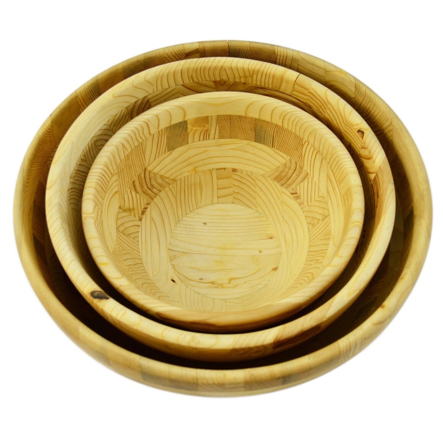 Wooden Kitchen Bowl 32cm Round Weave Dessert Salad Fruit Snack Food Serving