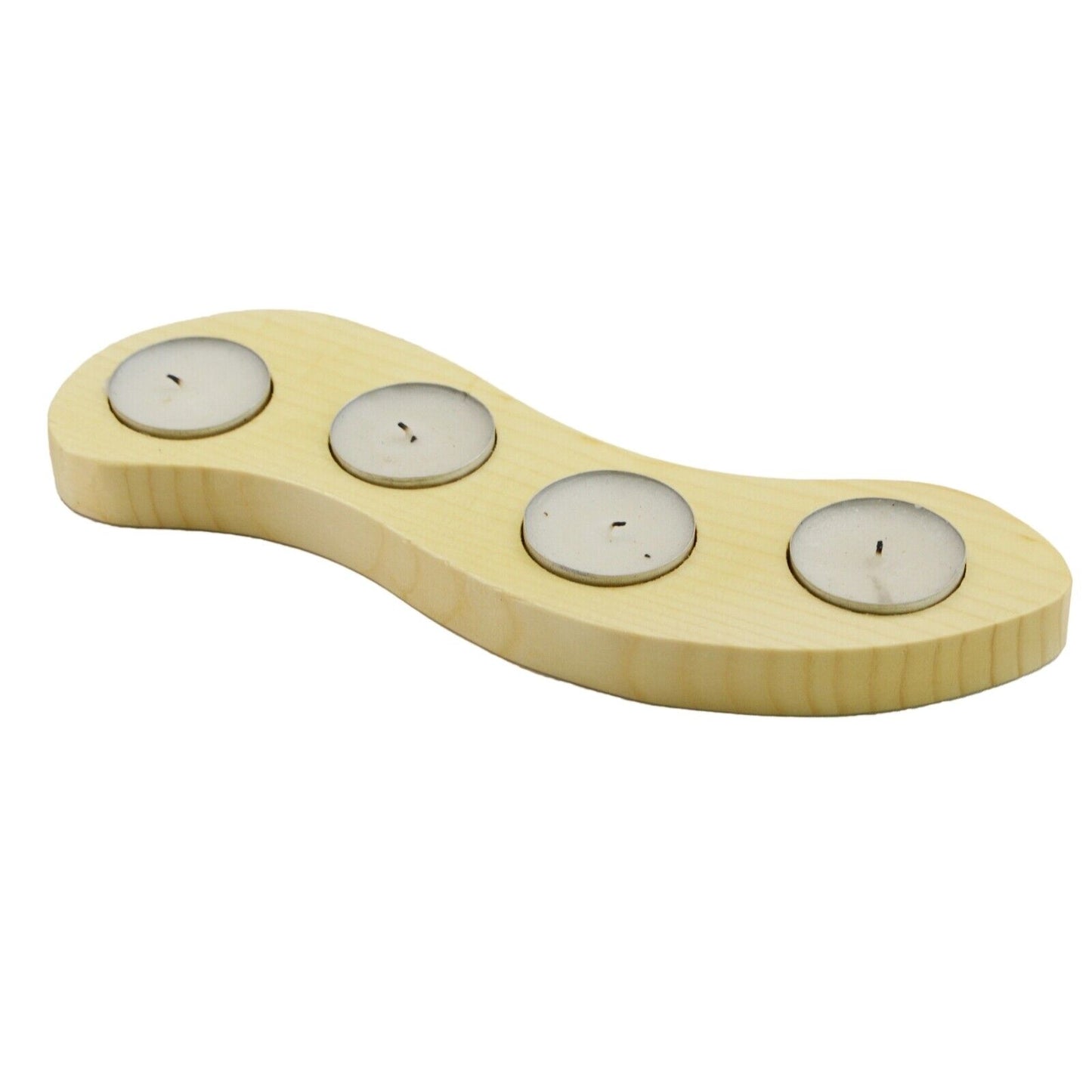 4 Tea Light Candle Holder Romantic Ambient Table Centrepiece Solid Wood Decor