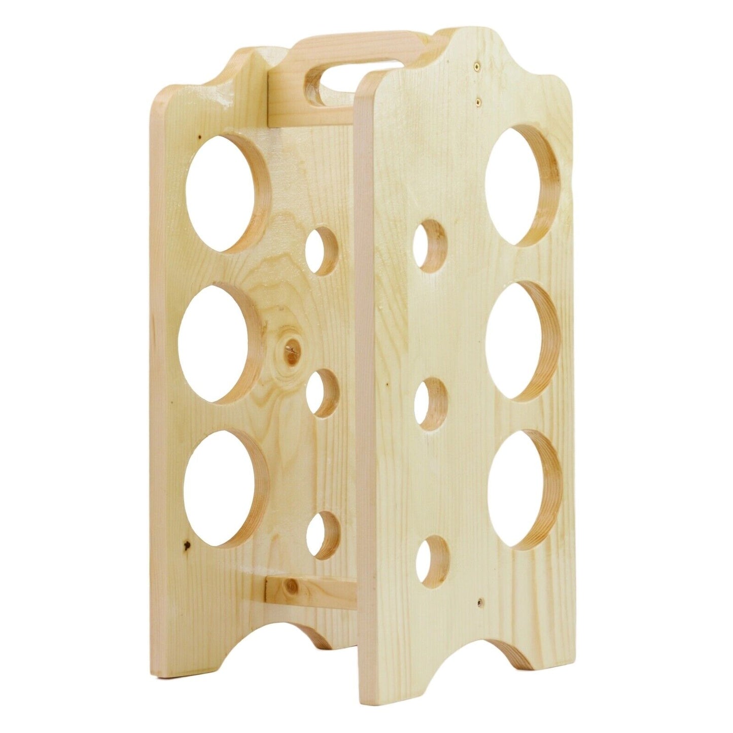 Unique Tilted Freestanding Upcycled Wooden Wine Rack Handmade Natural Wood