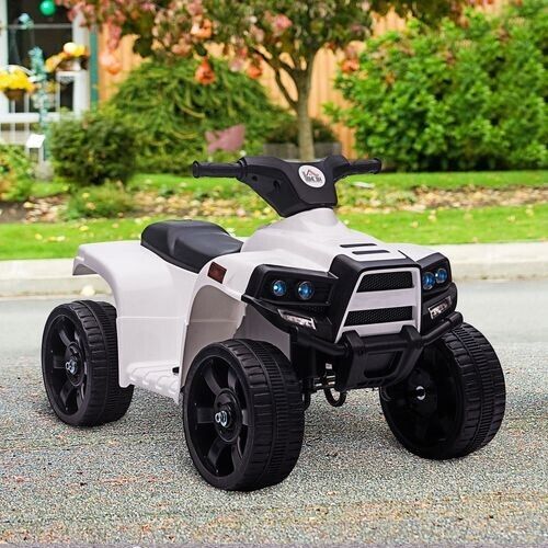 HOMCOM 6V Kids Electric Ride on Car Toddler Quad Bike ATV for 18-36 month White