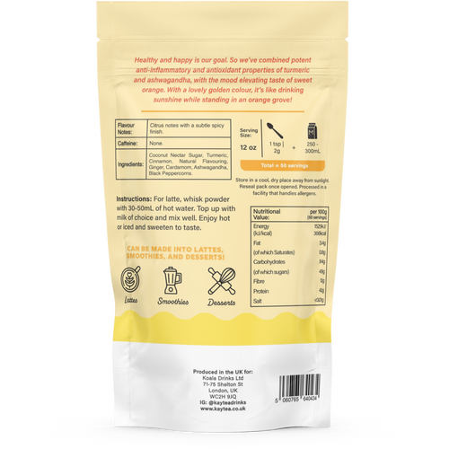 Natural Healthy Range of Powdered Latte Blends Superfood Dairy Free (100g)