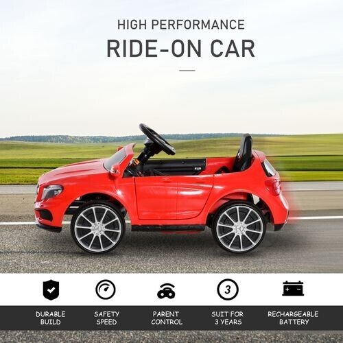 HOMCOM 6V Licensed Mercedes Benz Kids Ride On Car W/ Remote Light Music Red
