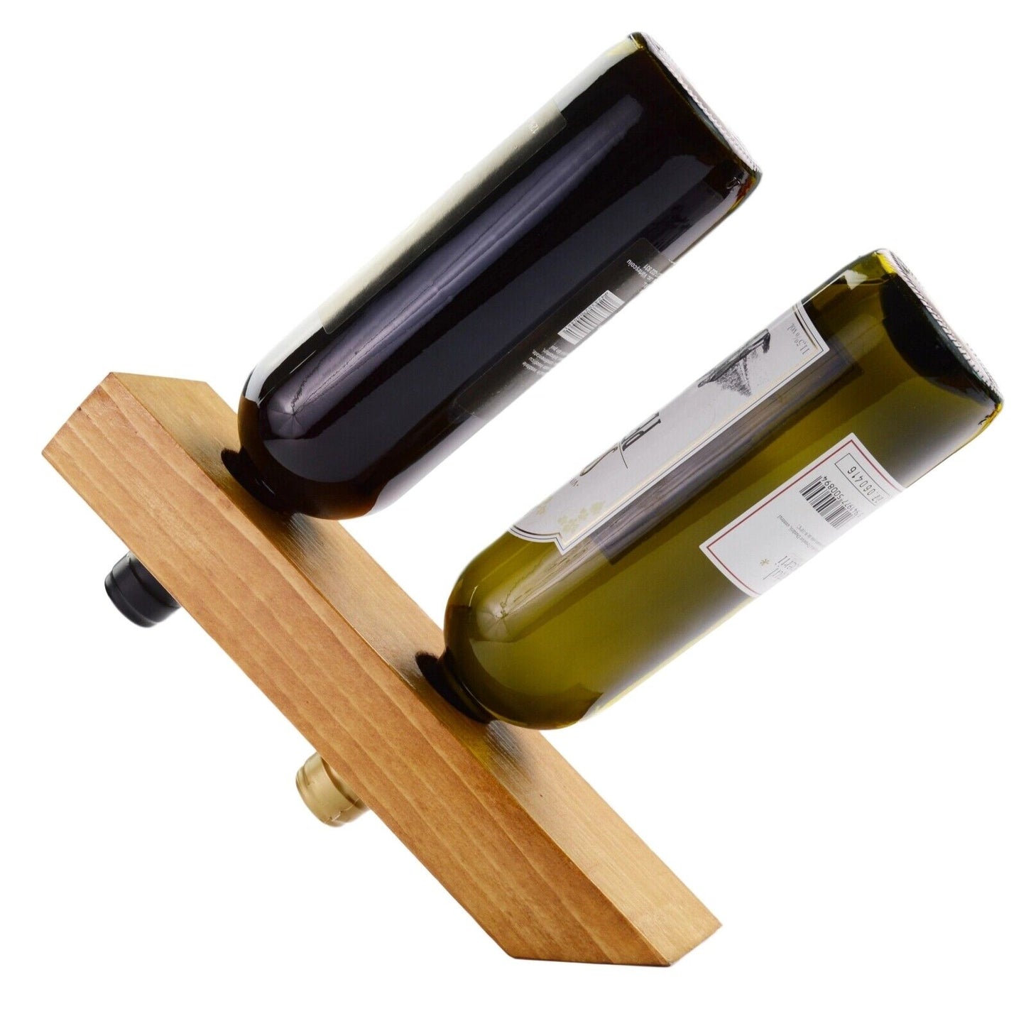 Wooden Wine Rack | Bottle Holder | Free Floating Standing | Natural Wood