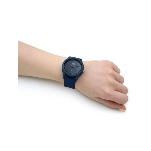 Lorus Mens Sport Solar Powered Black Dated Dial Rubber Blue Bracelet Strap Watch