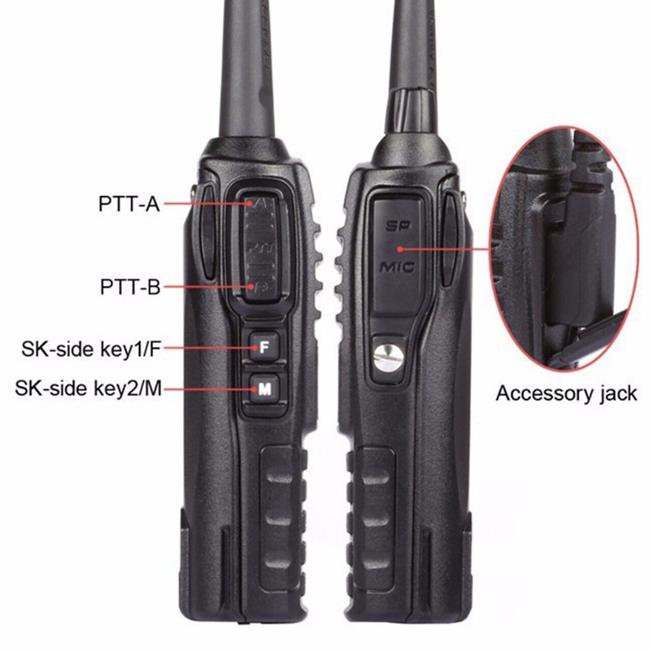 Upgraded BAOFENG UV-82 8W High Power Dual Band VHF/UHF Walkie Talkie + Earpiece