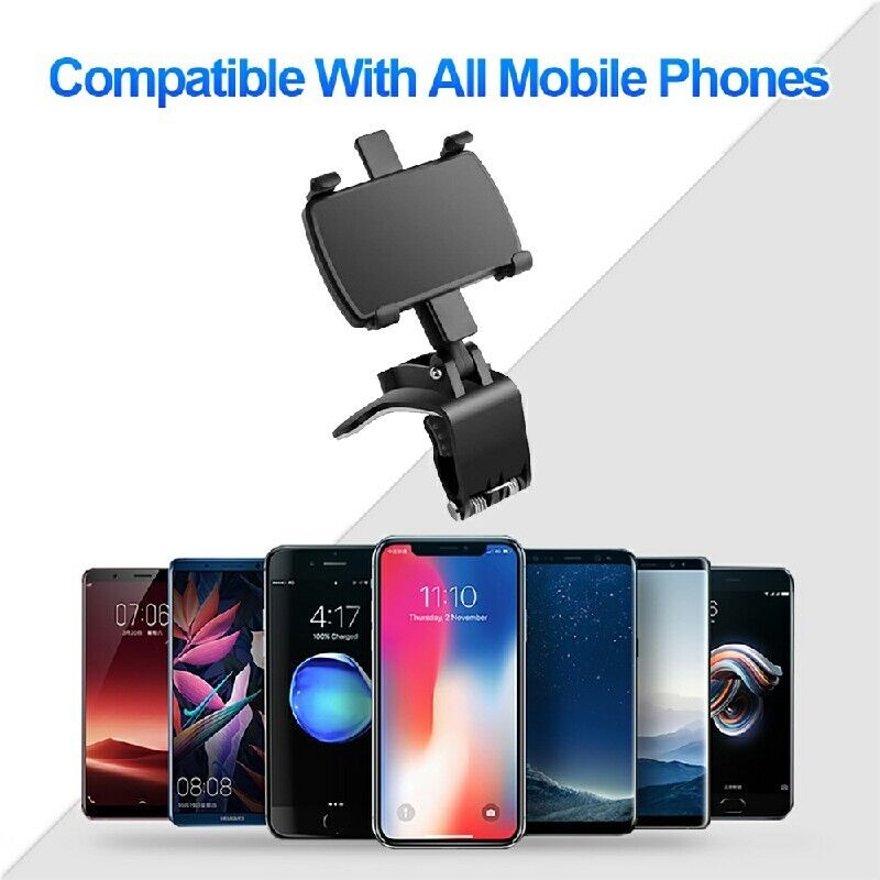 Car Mobile Phone Holder Clamp Clip On Dashboard Cradle Stand For iPhone Samsung