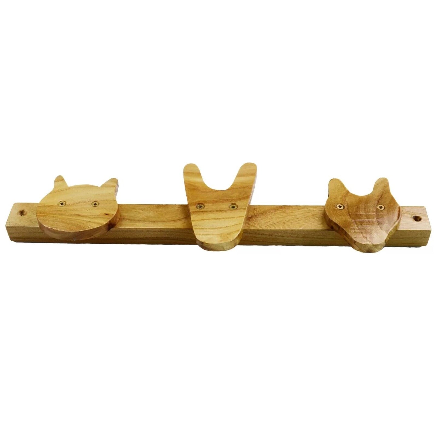 Hook Rail Kids Nursery Room Natural Wood Handmade Coat Hanger Storage Animals