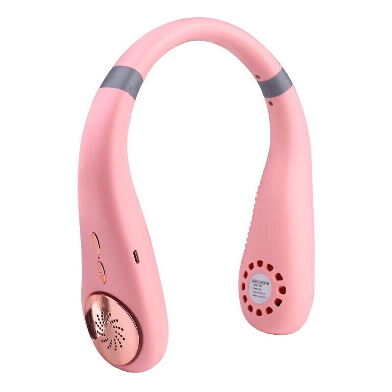 Portable Mini Neck Fan Hanging USB Rechargeable Air Cooler Leafless Fan 2400mah