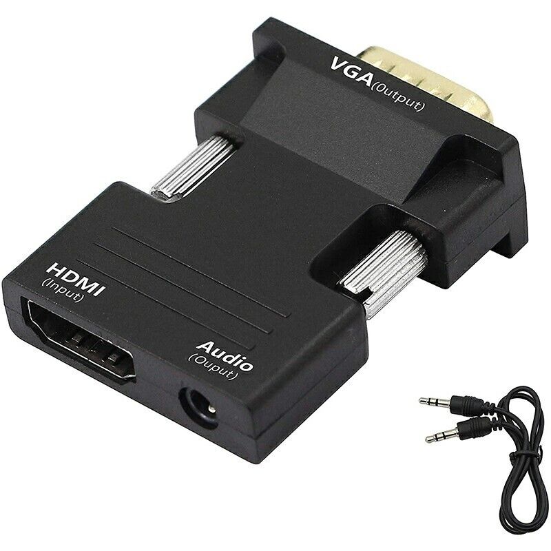 1080P HDMI Female to VGA Male with Audio Output Cable Converter Adapter Lead UK