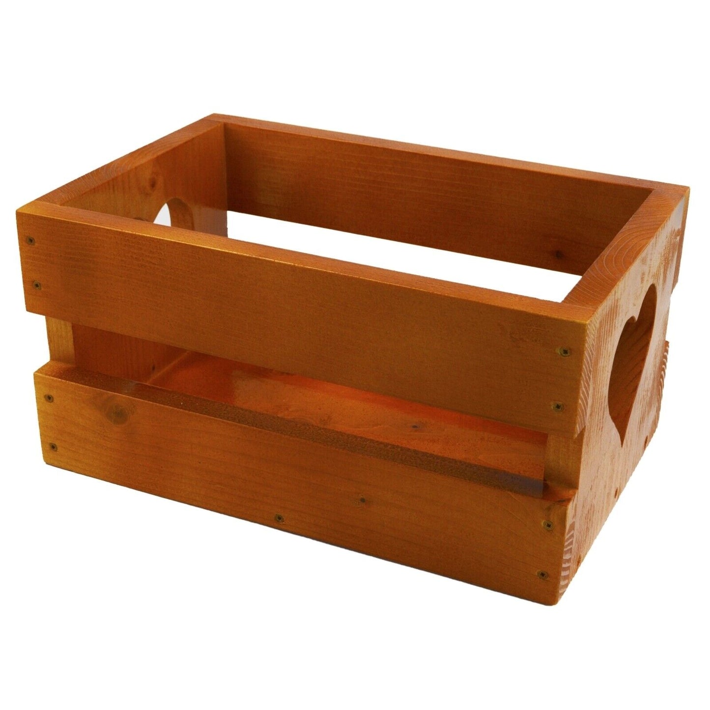 Heart Shaped Box Wooden Fruit Wine Storage Crate Unique Home Decor Organiser
