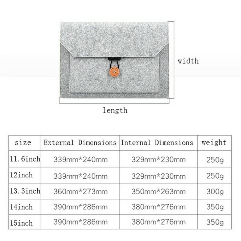 15.4Inch MacBook Pro/Ipad Tablet Laptop Protective Felt Case Sleeve Cover Pouch