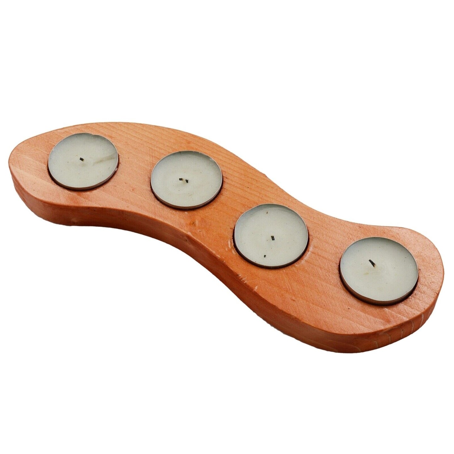 4 Tea Light Candle Holder Romantic Ambient Table Centrepiece Solid Wood Decor