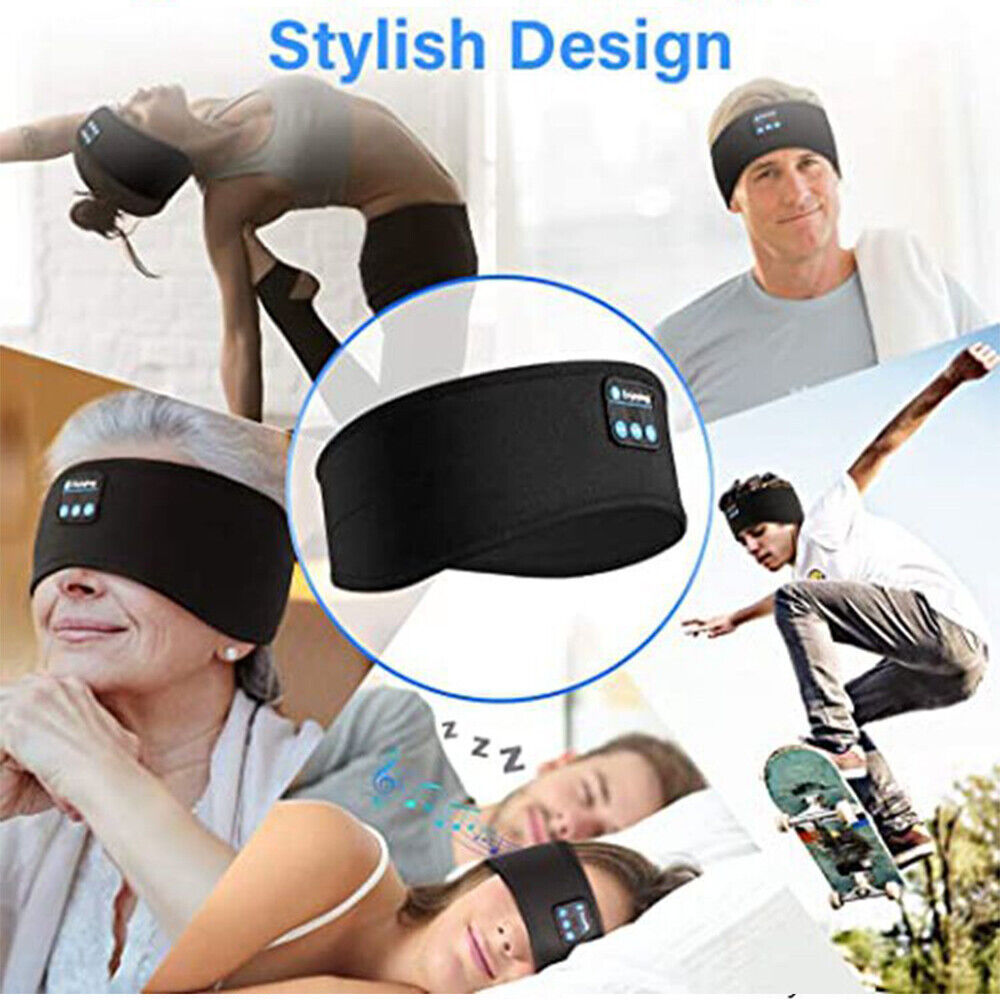 Wireless Bluetooth Headband Sleeping Eye Mask Headphones Headset Music Sports